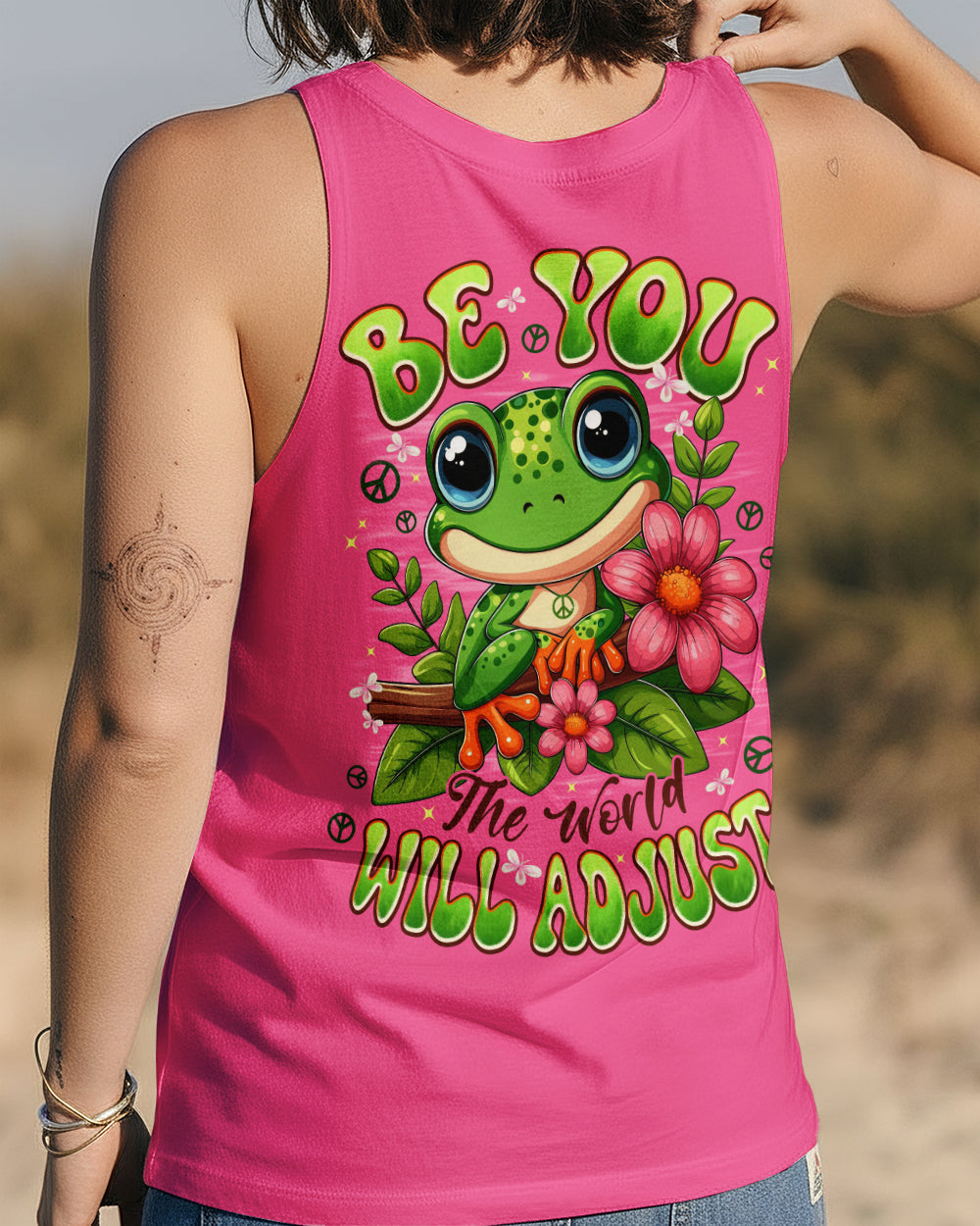 BE YOU THE WORLD WILL ADJUST FROG ALL OVER PRINT - TYPQ1912251