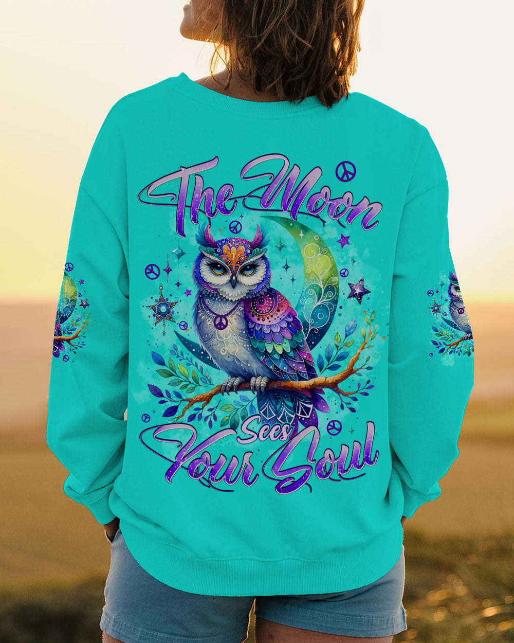 THE MOON SEES YOUR SOUL OWL ALL OVER PRINT - TYPQ2110252