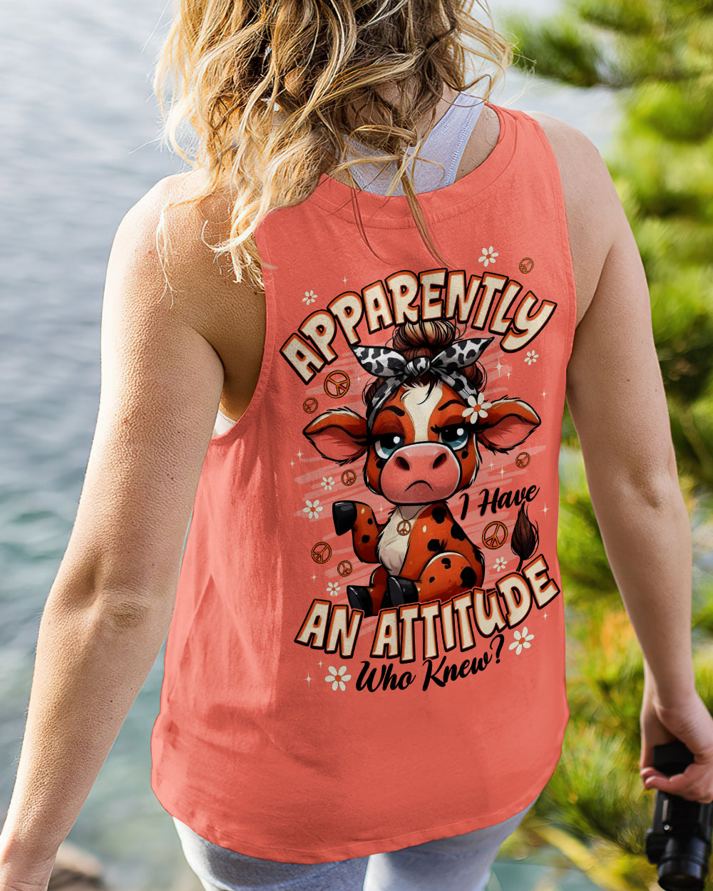 APPARENTLY I HAVE AN ATTITUDE WHO KNEW COW ALL OVER PRINT - TYPQ2212252