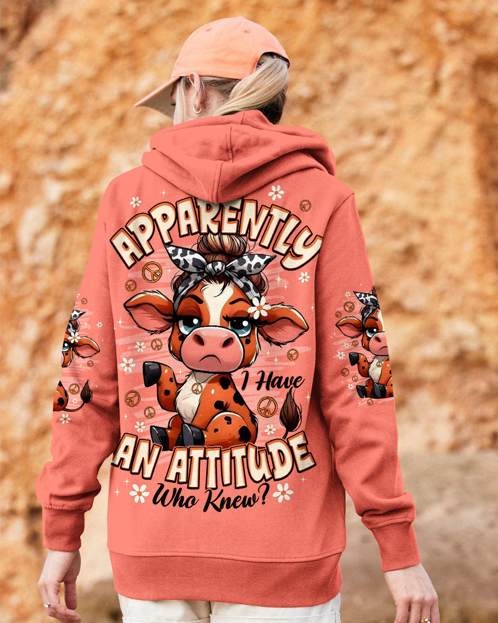 APPARENTLY I HAVE AN ATTITUDE WHO KNEW COW ALL OVER PRINT - TYPQ2212252
