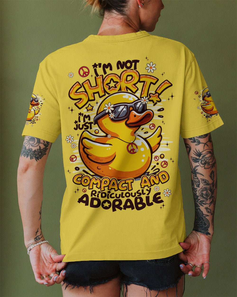 I'M NOT SHORT DUCK ALL OVER PRINT - TYPQ2308252