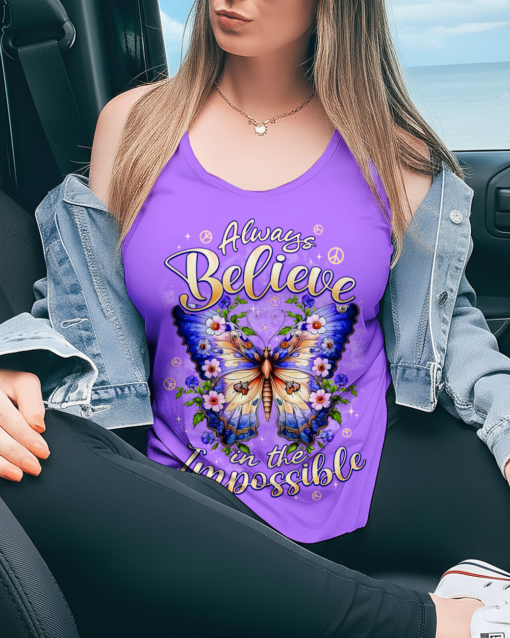 ALWAYS BELIEVE IN THE IMPOSSIBLE BUTTERFLY ALL OVER PRINT - TYPQ2601261