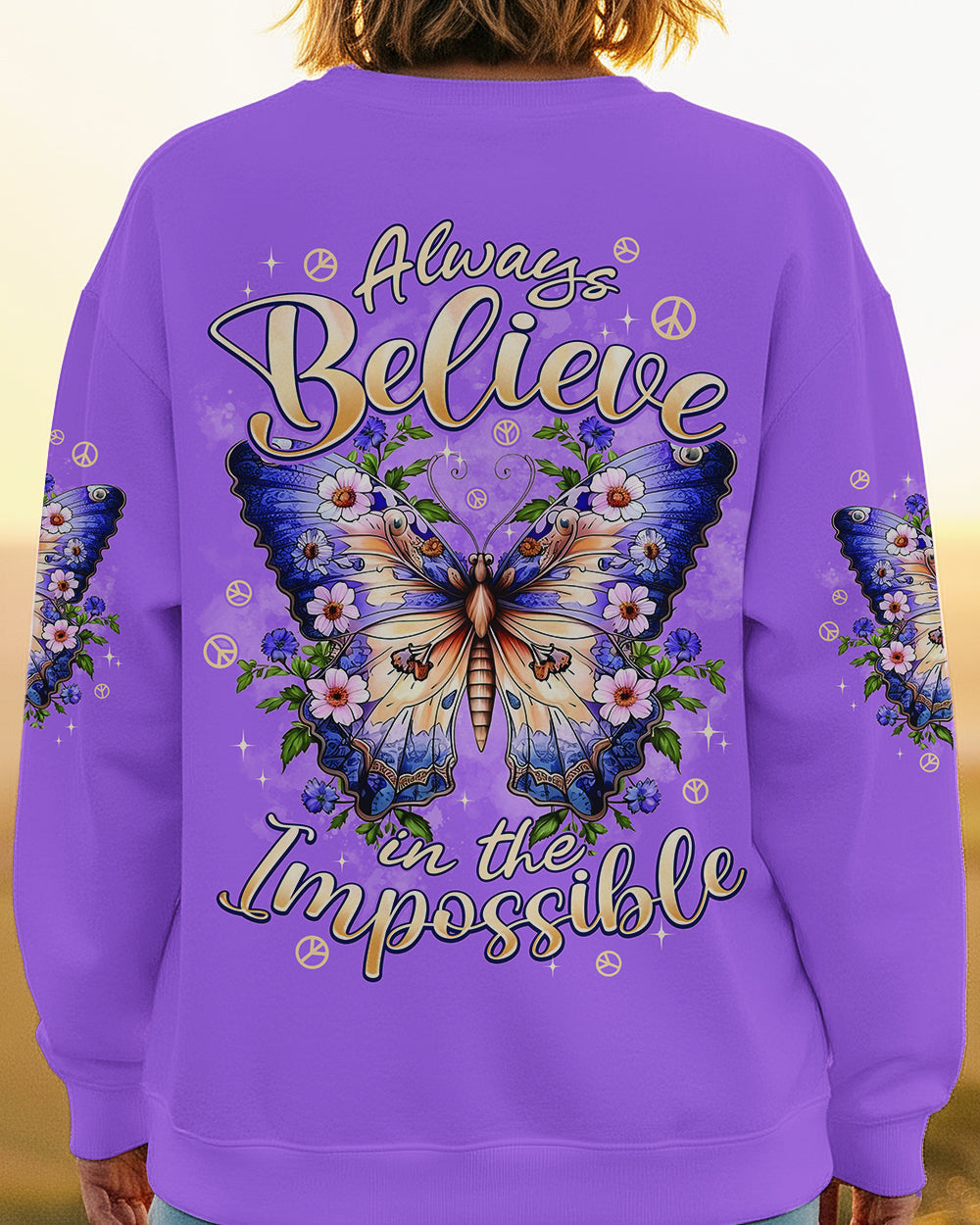 ALWAYS BELIEVE IN THE IMPOSSIBLE BUTTERFLY ALL OVER PRINT - TYPQ2601261