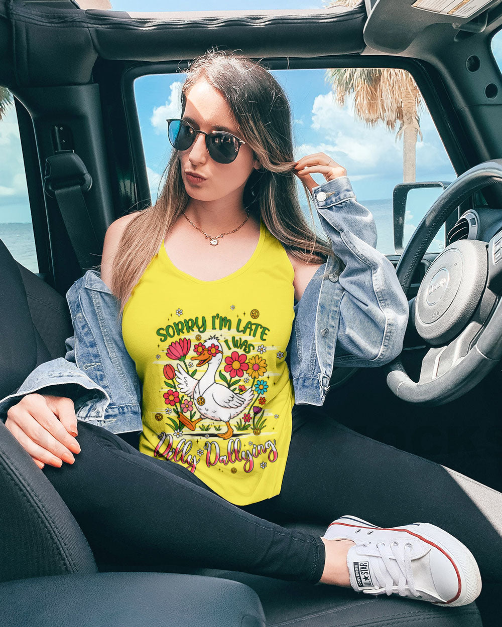 SORRY I'M LATE I WAS DILLY DALLYING HIPPIE DUCK ALL OVER PRINT - TYPQ2606251
