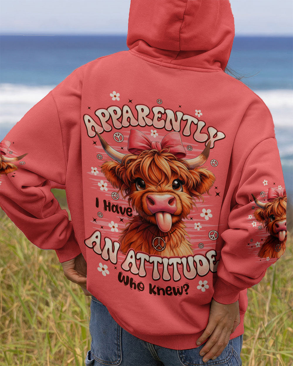 APPARENTLY I HAVE AN ATTITUDE WHO KNEW COW ALL OVER PRINT - TYPQ2611251