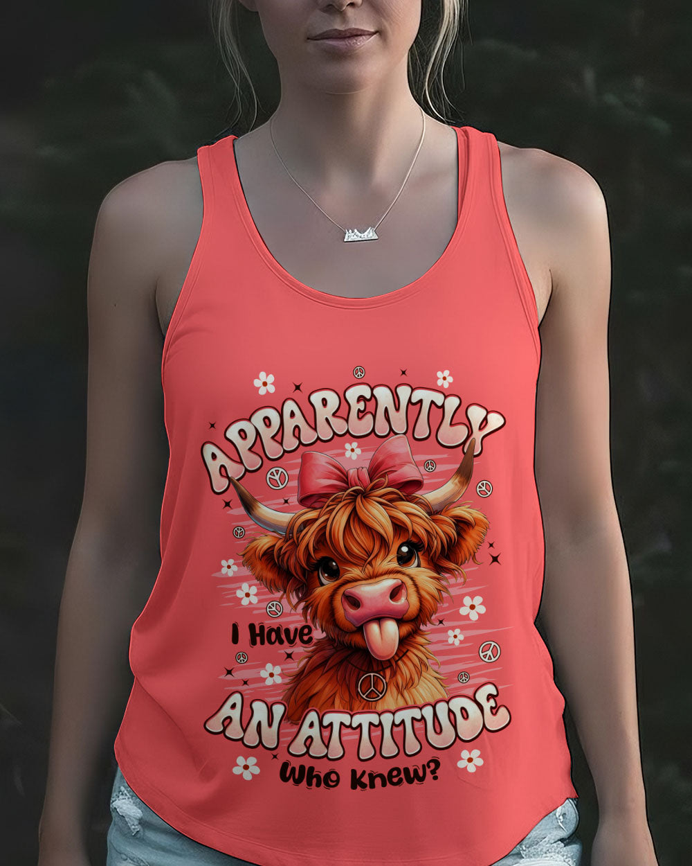 APPARENTLY I HAVE AN ATTITUDE WHO KNEW COW ALL OVER PRINT - TYPQ2611251