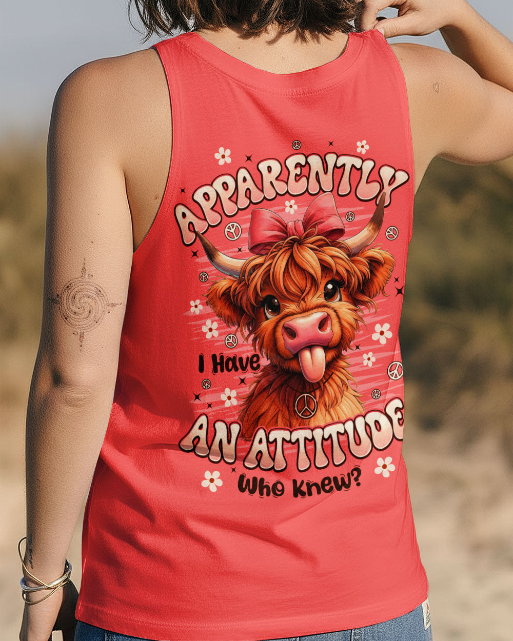 APPARENTLY I HAVE AN ATTITUDE WHO KNEW COW ALL OVER PRINT - TYPQ2611251