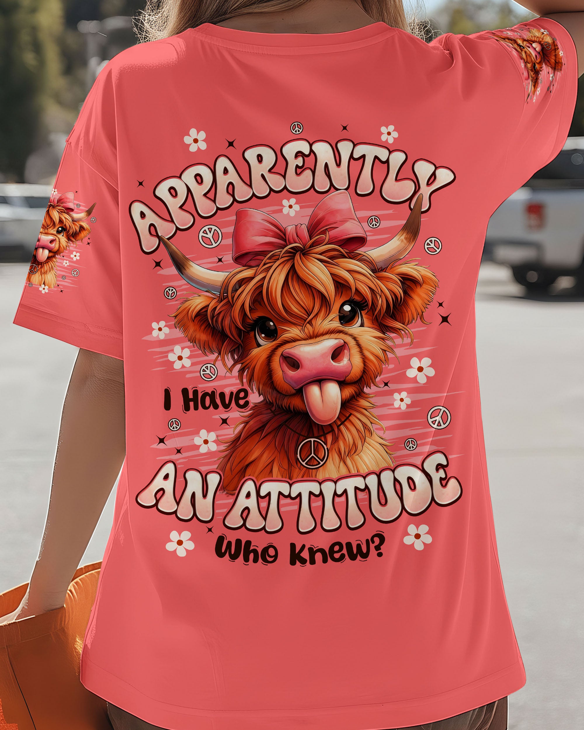 APPARENTLY I HAVE AN ATTITUDE WHO KNEW COW ALL OVER PRINT - TYPQ2611251