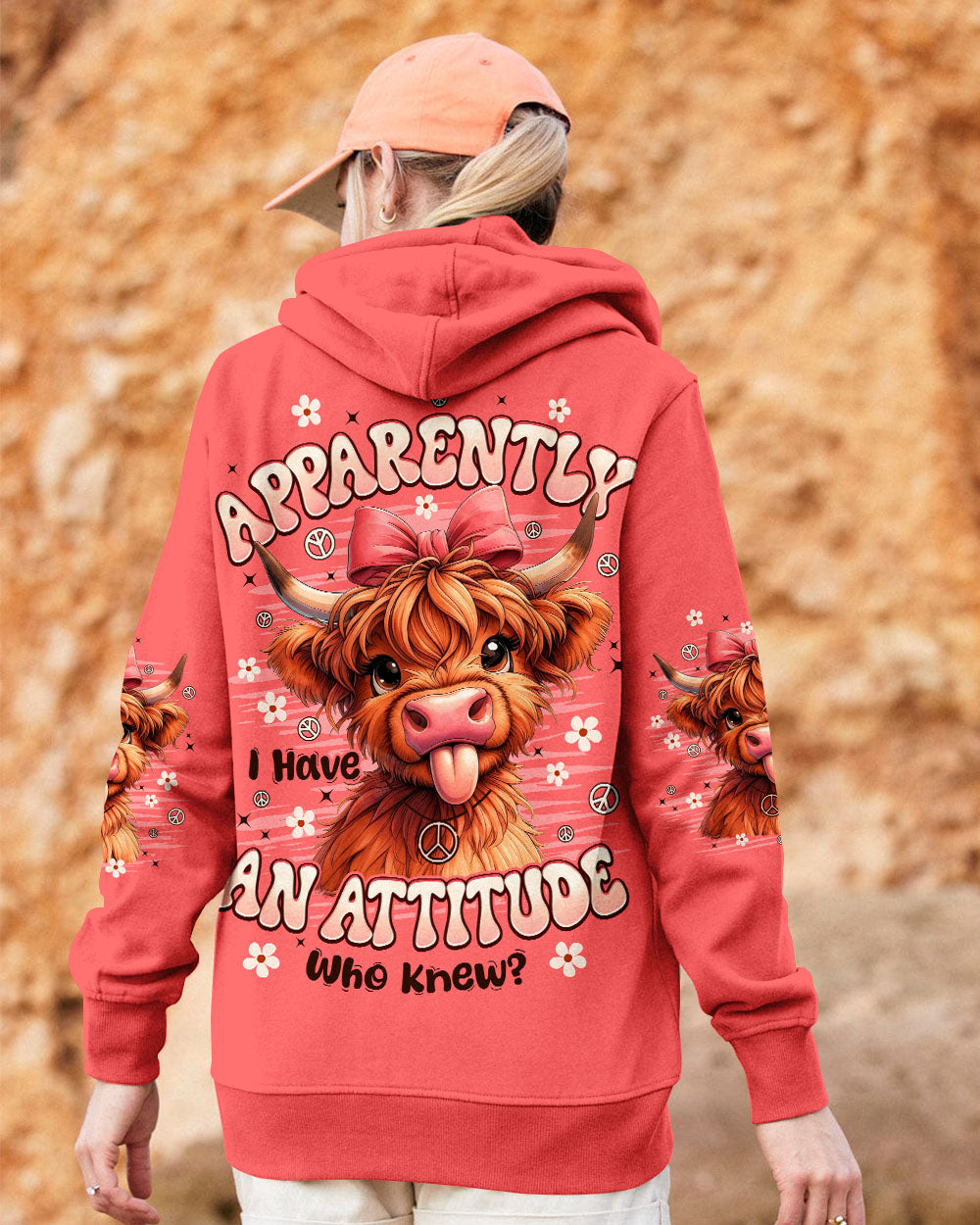 APPARENTLY I HAVE AN ATTITUDE WHO KNEW COW ALL OVER PRINT - TYPQ2611251
