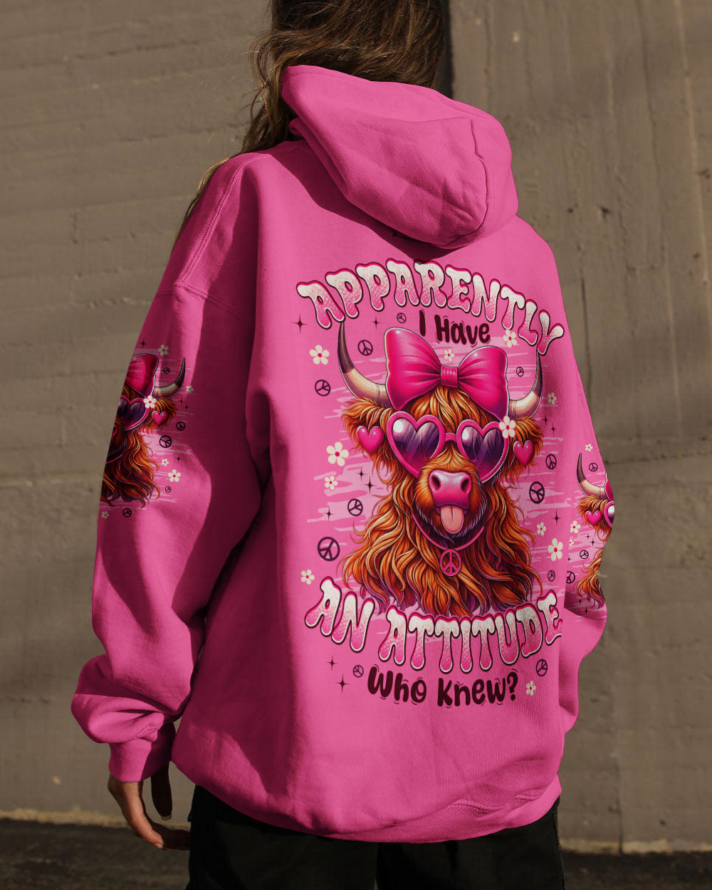 APPARENTLY I HAVE AN ATTITUDE WHO KNEW COW ALL OVER PRINT - TYPQ2712251