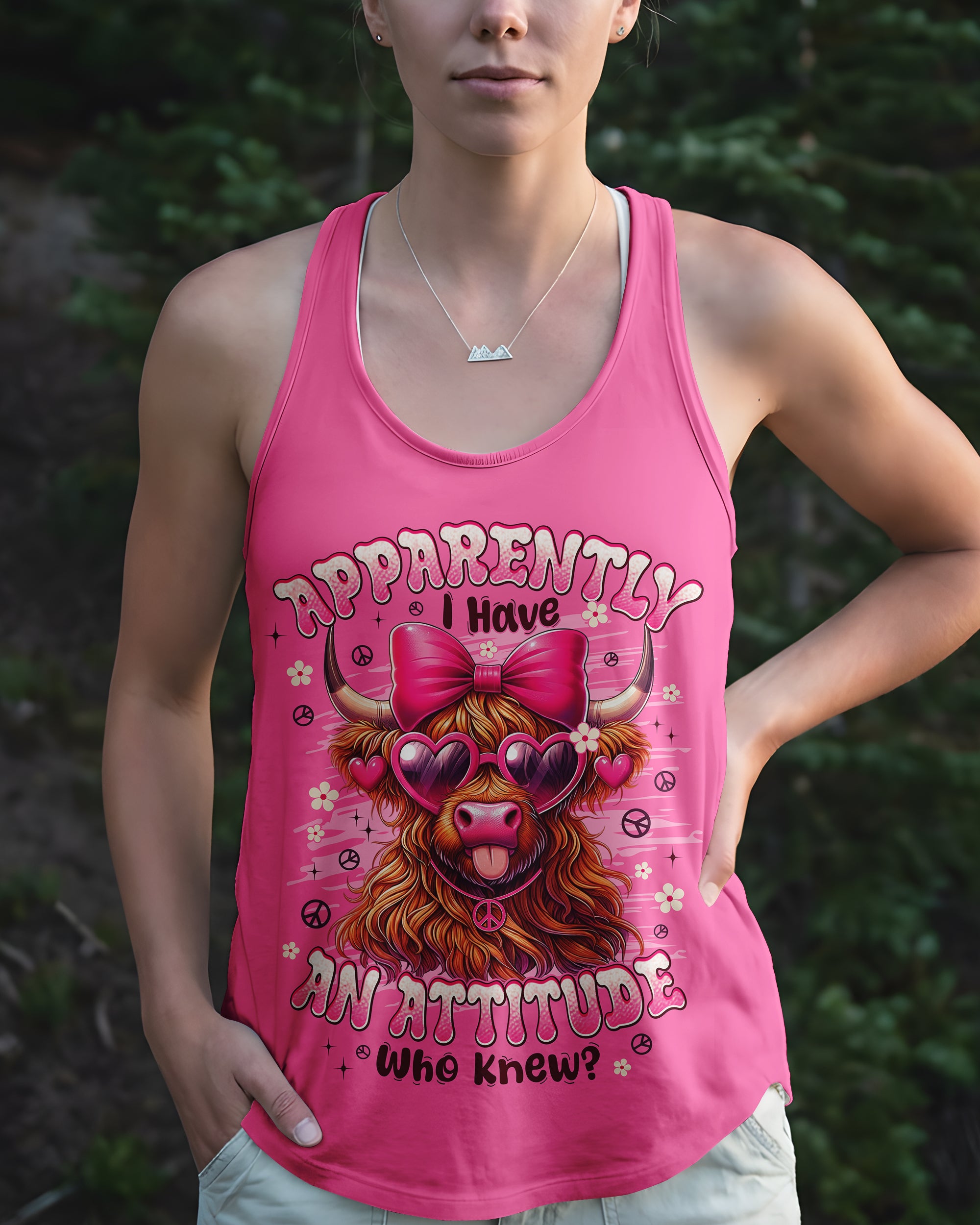 APPARENTLY I HAVE AN ATTITUDE WHO KNEW COW ALL OVER PRINT - TYPQ2712251