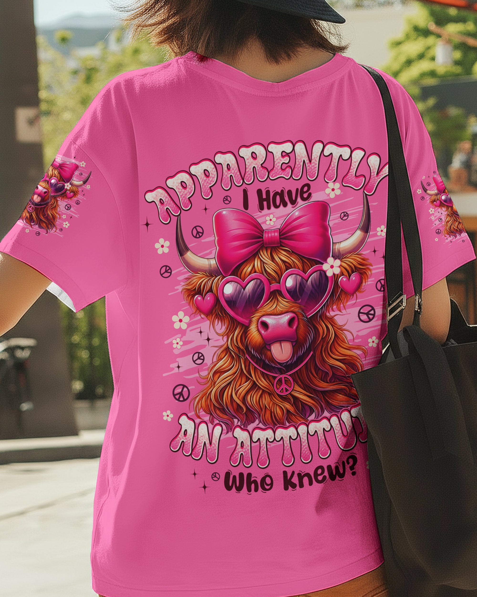 APPARENTLY I HAVE AN ATTITUDE WHO KNEW COW ALL OVER PRINT - TYPQ2712251
