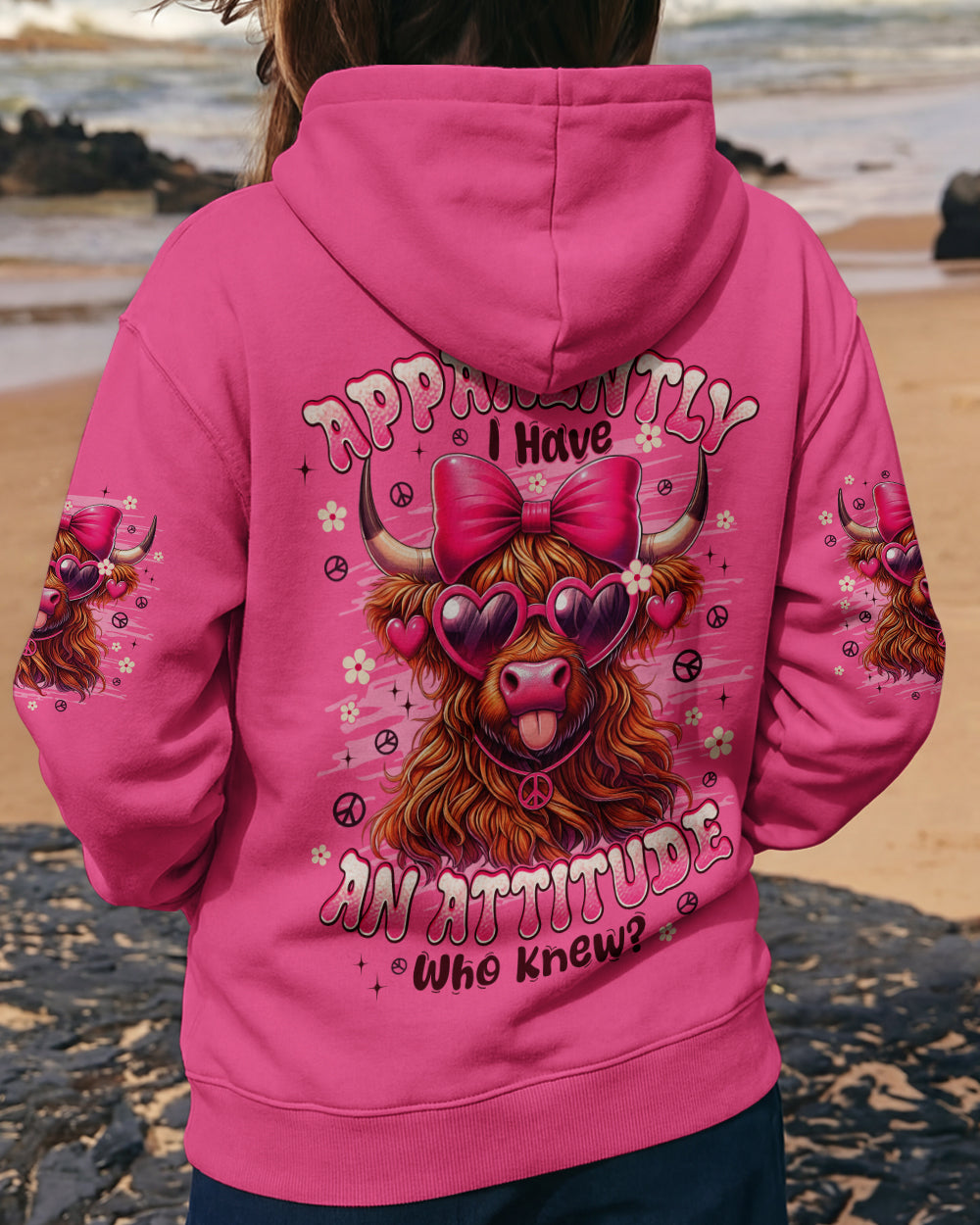 APPARENTLY I HAVE AN ATTITUDE WHO KNEW COW ALL OVER PRINT - TYPQ2712251