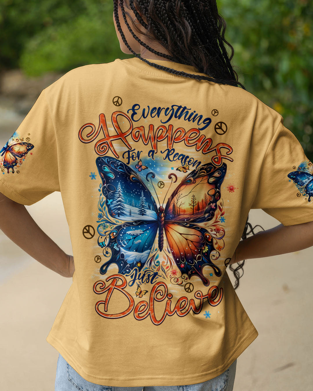 JUST BELIEVE BUTTERFLY ALL OVER PRINT - TYPQ2910251