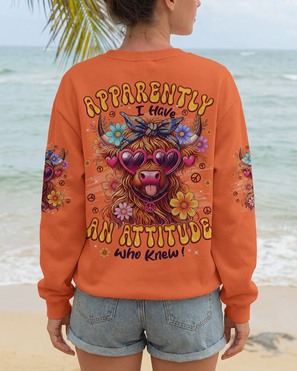 APPARENTLY I HAVE AN ATTITUDE WHO KNEW COW ALL OVER PRINT - TYPQ3012251