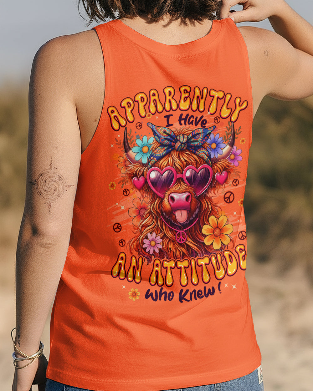 APPARENTLY I HAVE AN ATTITUDE WHO KNEW COW ALL OVER PRINT - TYPQ3012251