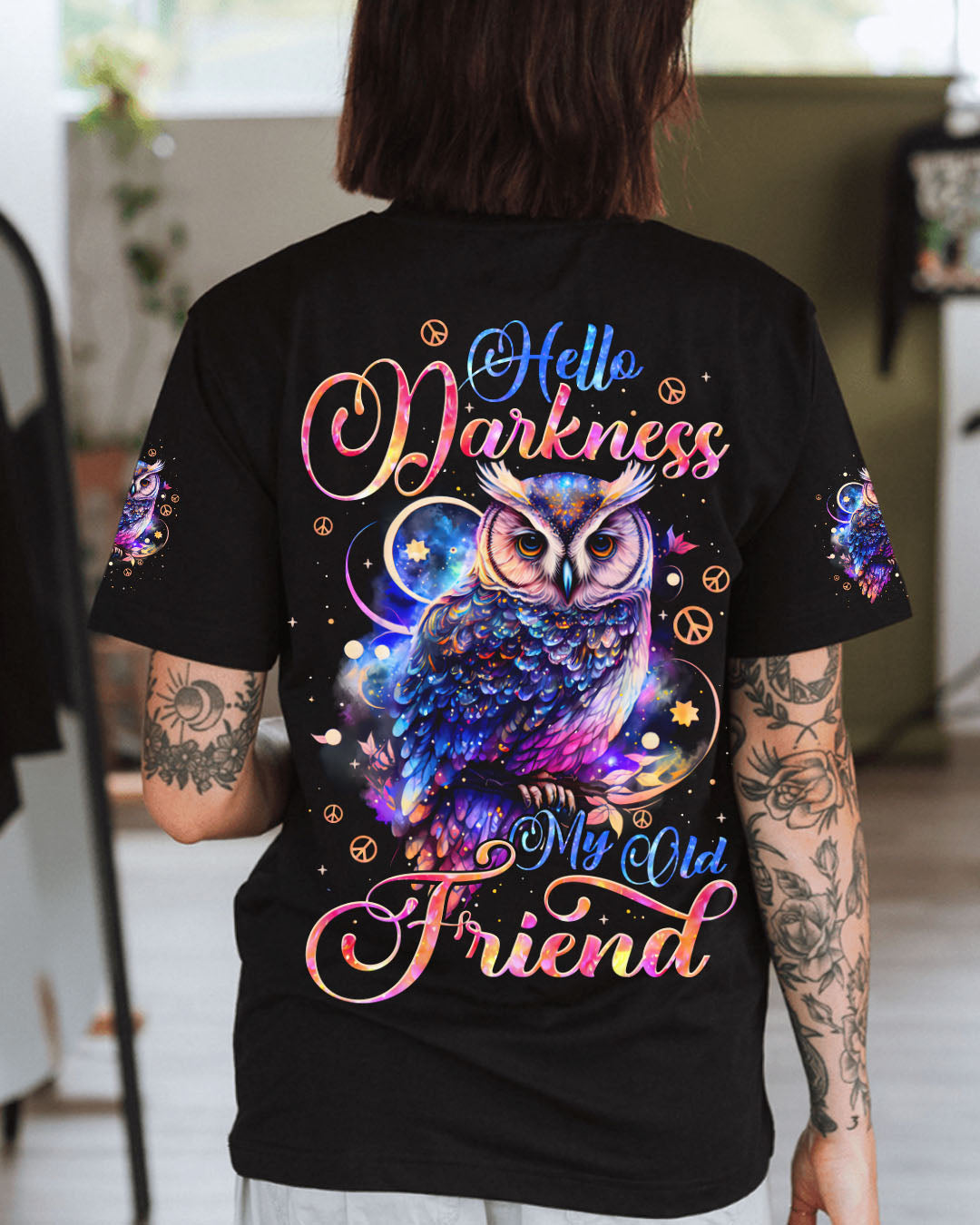 HELLO DARKNESS MY OLD FRIEND OWL ALL OVER PRINT - TYPQ3110251