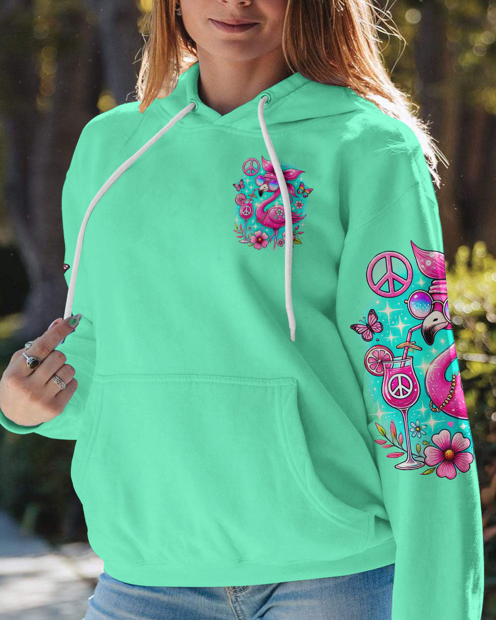 JUST BE YOUR OWN UNIQUE BEAUTIFUL SELF FLAMINGO ALL OVER PRINT - TYQY0107241