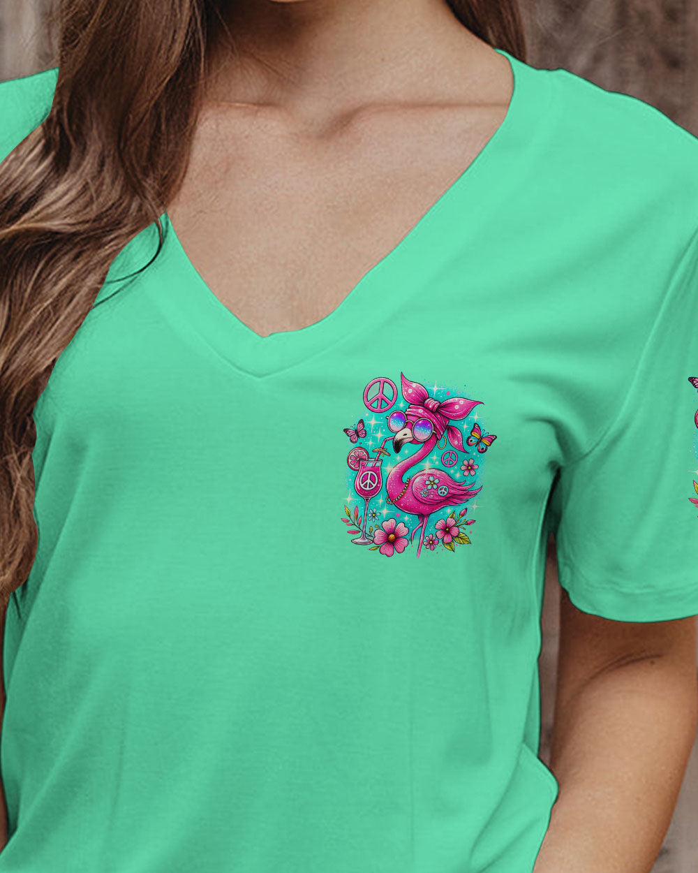 JUST BE YOUR OWN UNIQUE BEAUTIFUL SELF FLAMINGO ALL OVER PRINT - TYQY0107241
