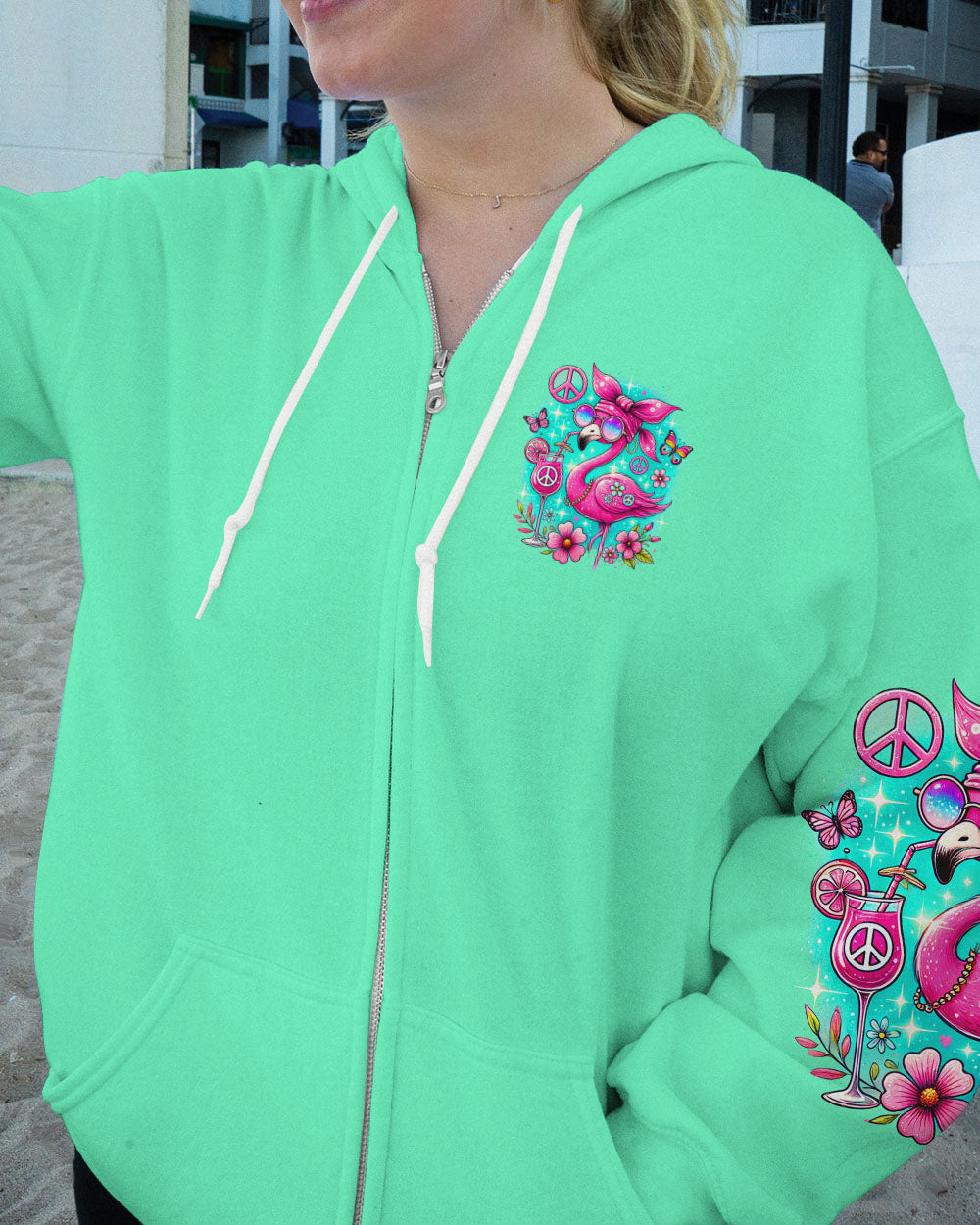 JUST BE YOUR OWN UNIQUE BEAUTIFUL SELF FLAMINGO ALL OVER PRINT - TYQY0107241