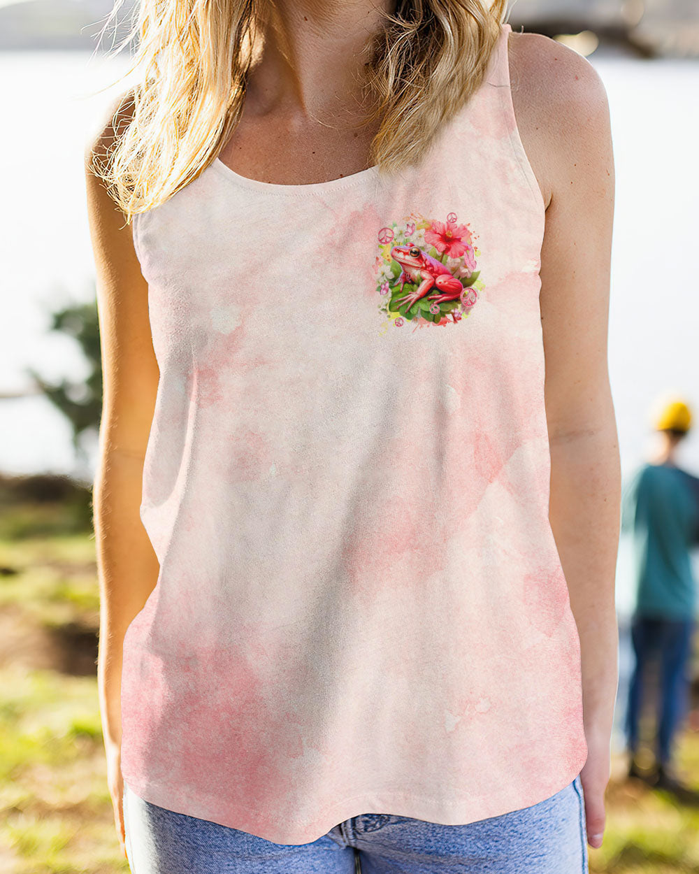 BE YOU THE WORLD WILL ADJUST PINK FROG ALL OVER PRINT - TYQY0112234