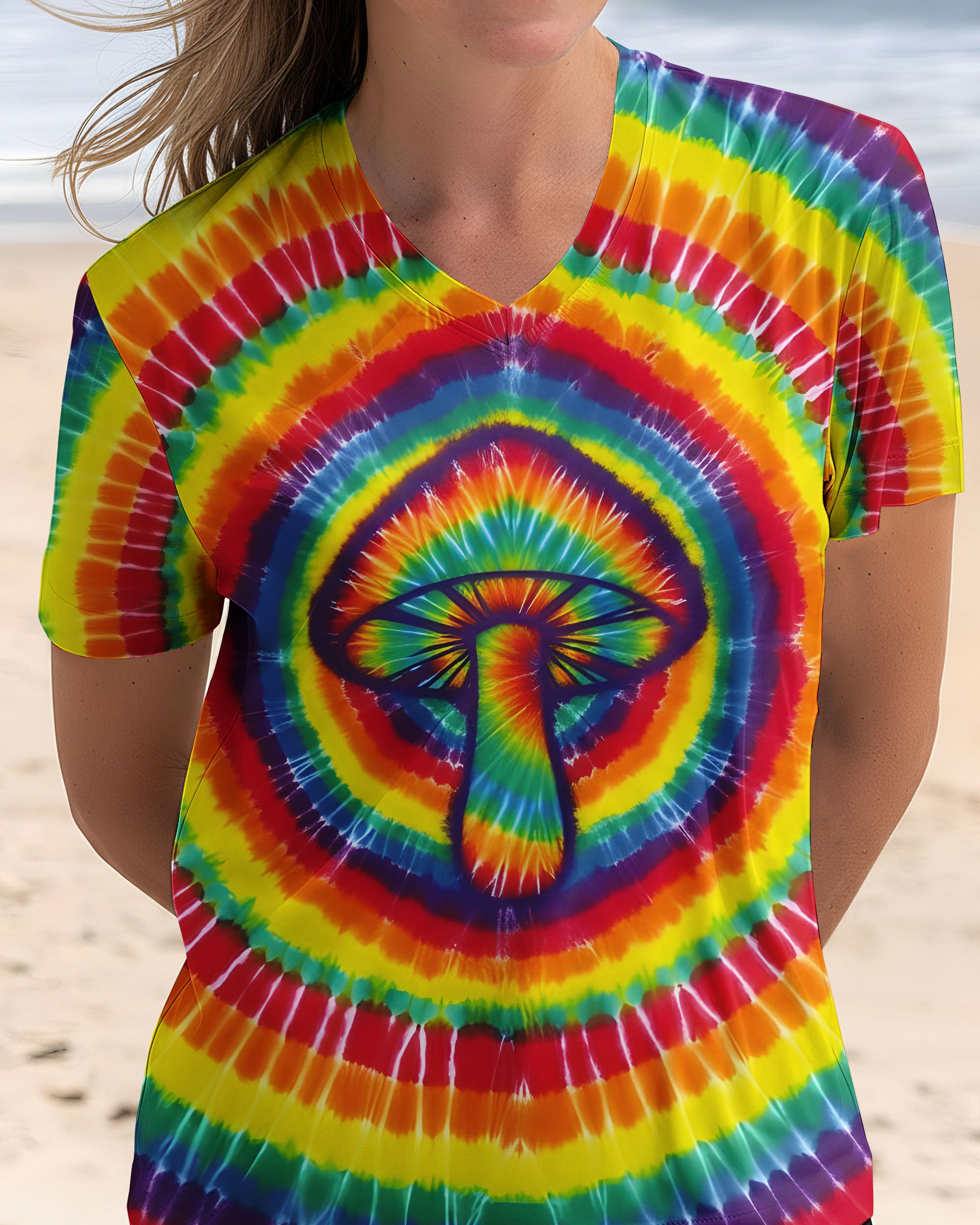 MUSHROOM COLORFUL TIE DYE ALL OVER PRINT - TYQY0112251
