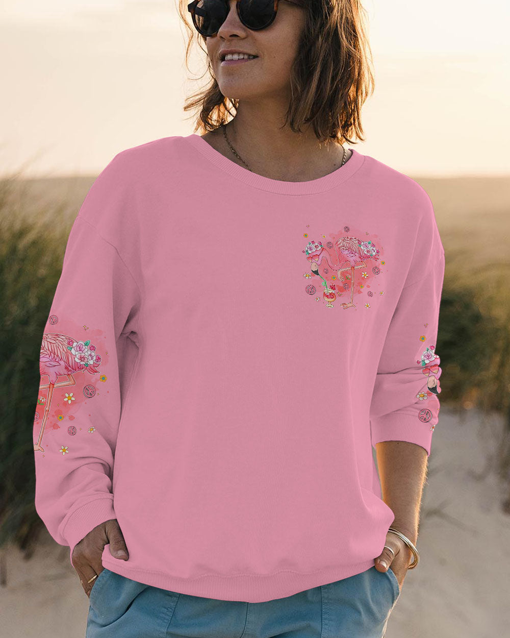 PRETTY IN PINK FLAMINGO ALL OVER PRINT - TYQY0307242