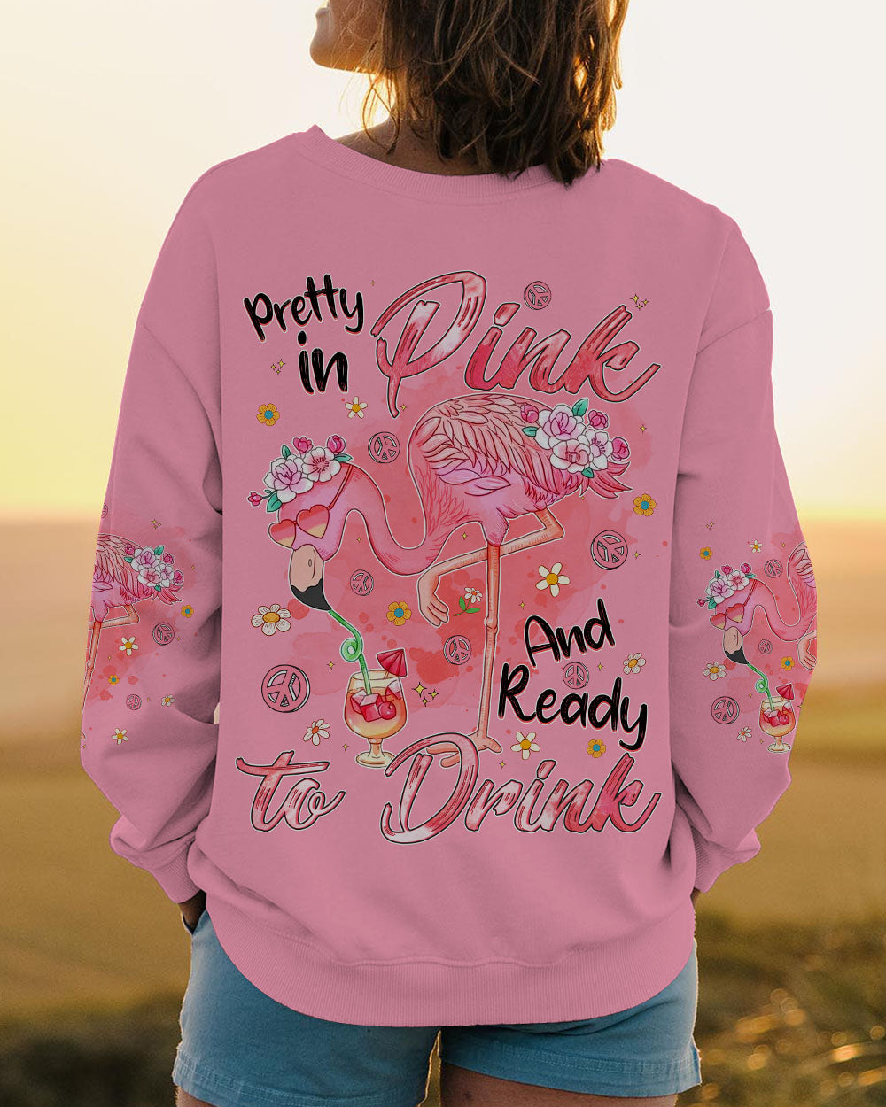 PRETTY IN PINK FLAMINGO ALL OVER PRINT - TYQY0307242