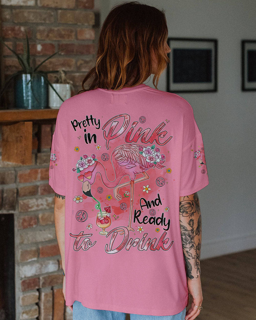 PRETTY IN PINK FLAMINGO ALL OVER PRINT - TYQY0307242
