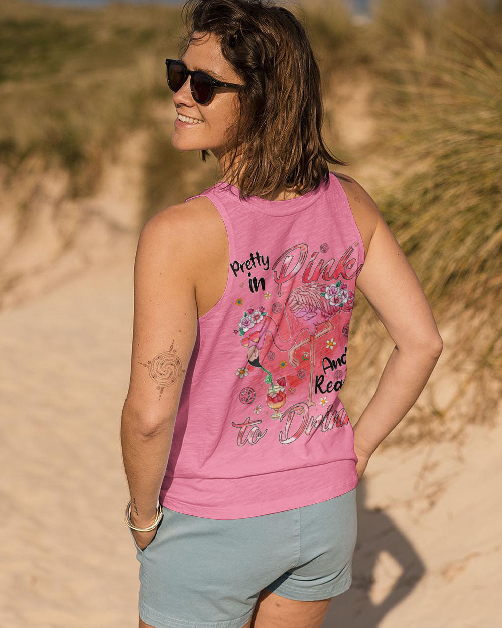 PRETTY IN PINK FLAMINGO ALL OVER PRINT - TYQY0307242