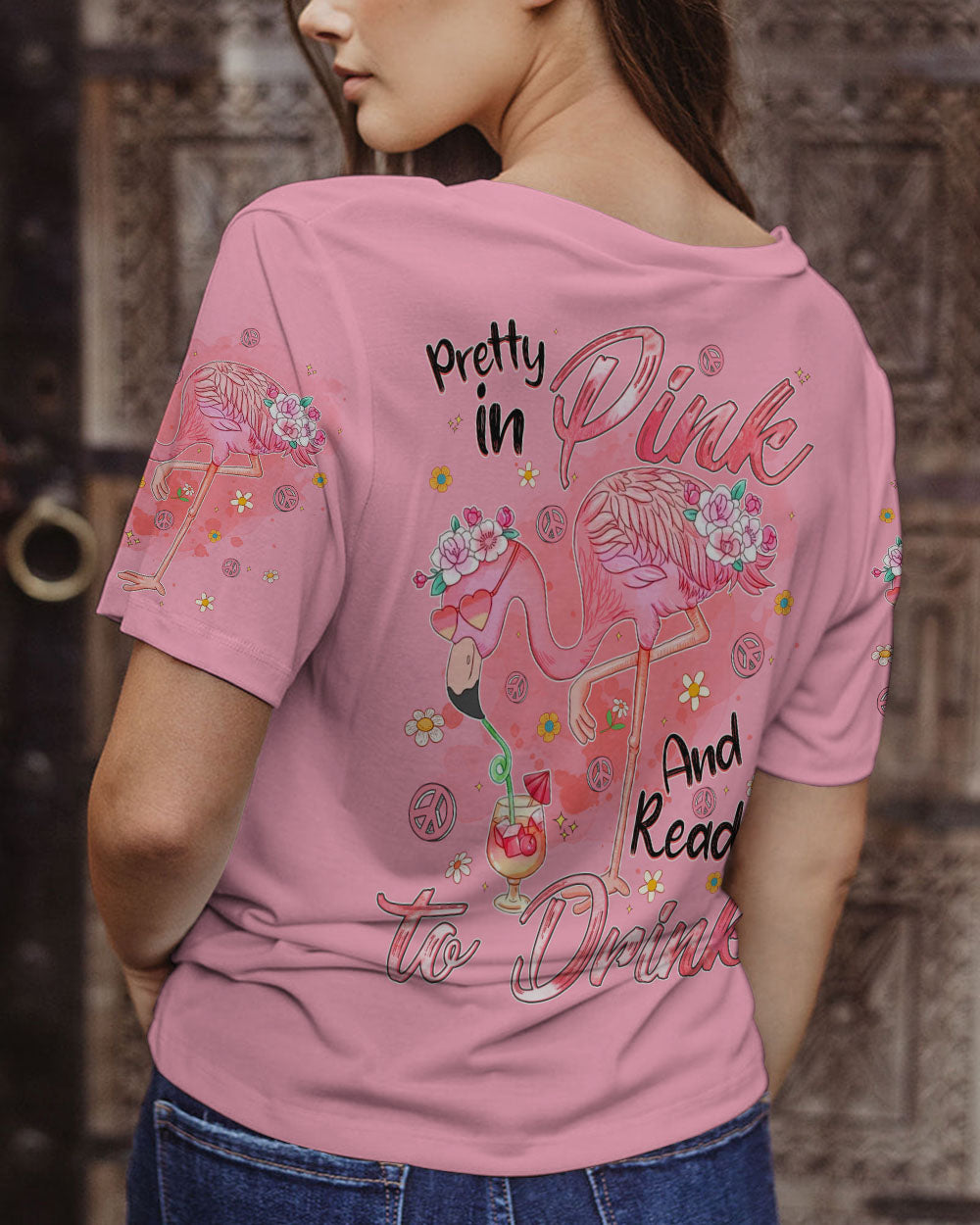 PRETTY IN PINK FLAMINGO ALL OVER PRINT - TYQY0307242