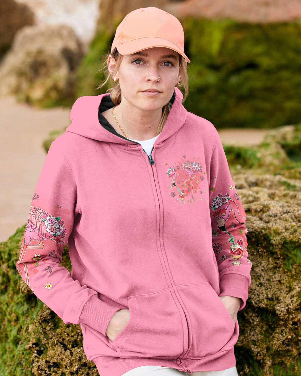 PRETTY IN PINK FLAMINGO ALL OVER PRINT - TYQY0307242