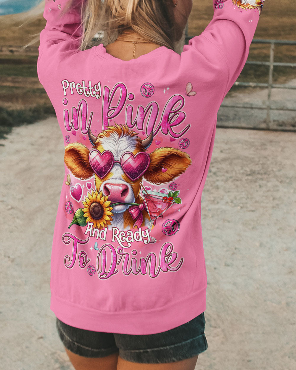 PRETTY IN PINK HEIFER ALL OVER PRINT - TYQY0307244