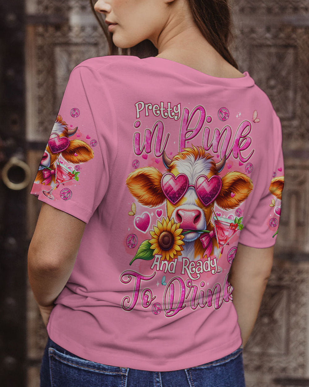 PRETTY IN PINK HEIFER ALL OVER PRINT - TYQY0307244