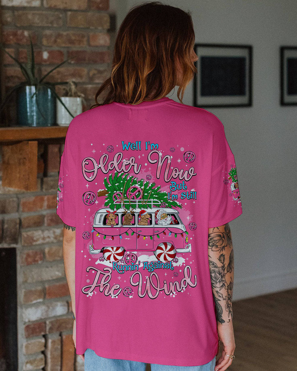RUNNING AGAINST THE WIND SANTA CLAUS CHRISTMAS ALL OVER PRINT - TYQY0310244