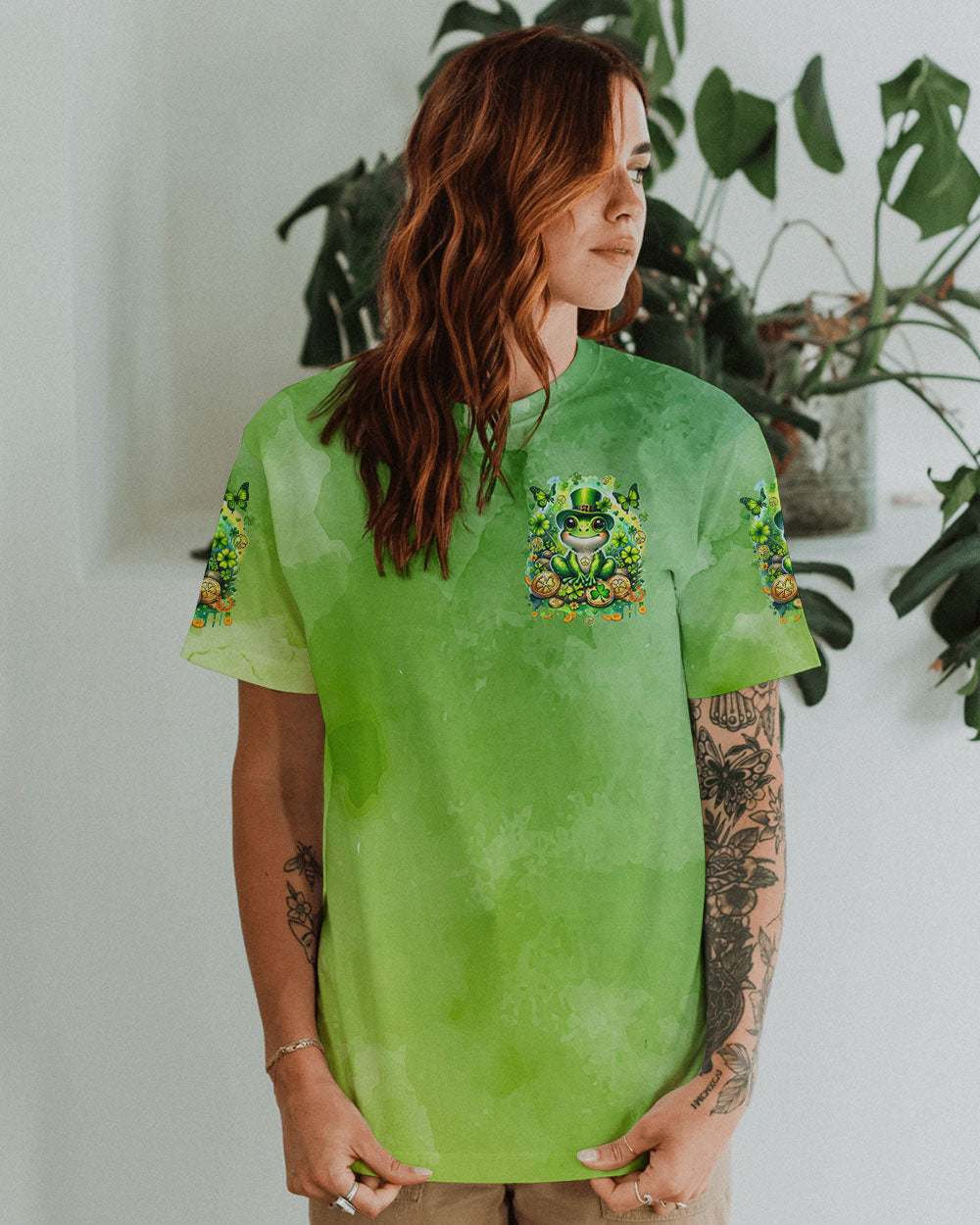 BE YOU THE WORLD WILL ADJUST FROG PATRICK'S DAY ALL OVER PRINT - TYQY0401243