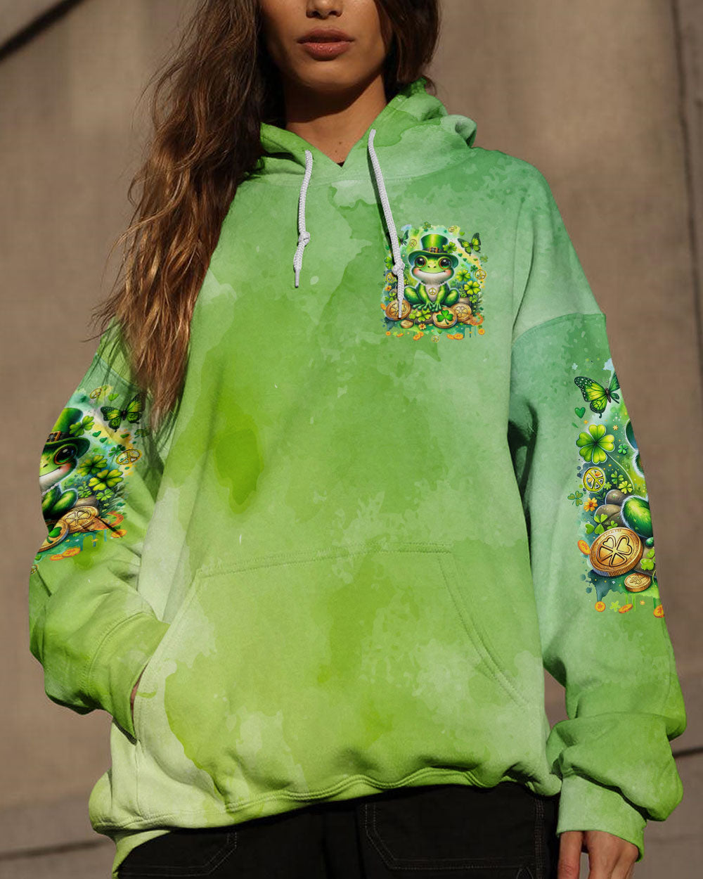 BE YOU THE WORLD WILL ADJUST FROG PATRICK'S DAY ALL OVER PRINT - TYQY0401243