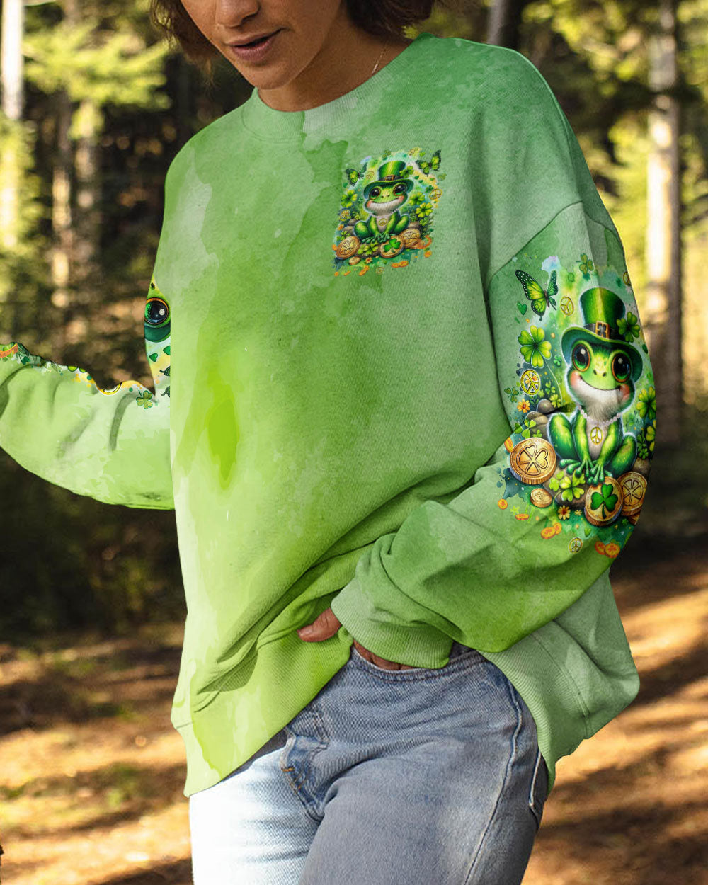 BE YOU THE WORLD WILL ADJUST FROG PATRICK'S DAY ALL OVER PRINT - TYQY0401243