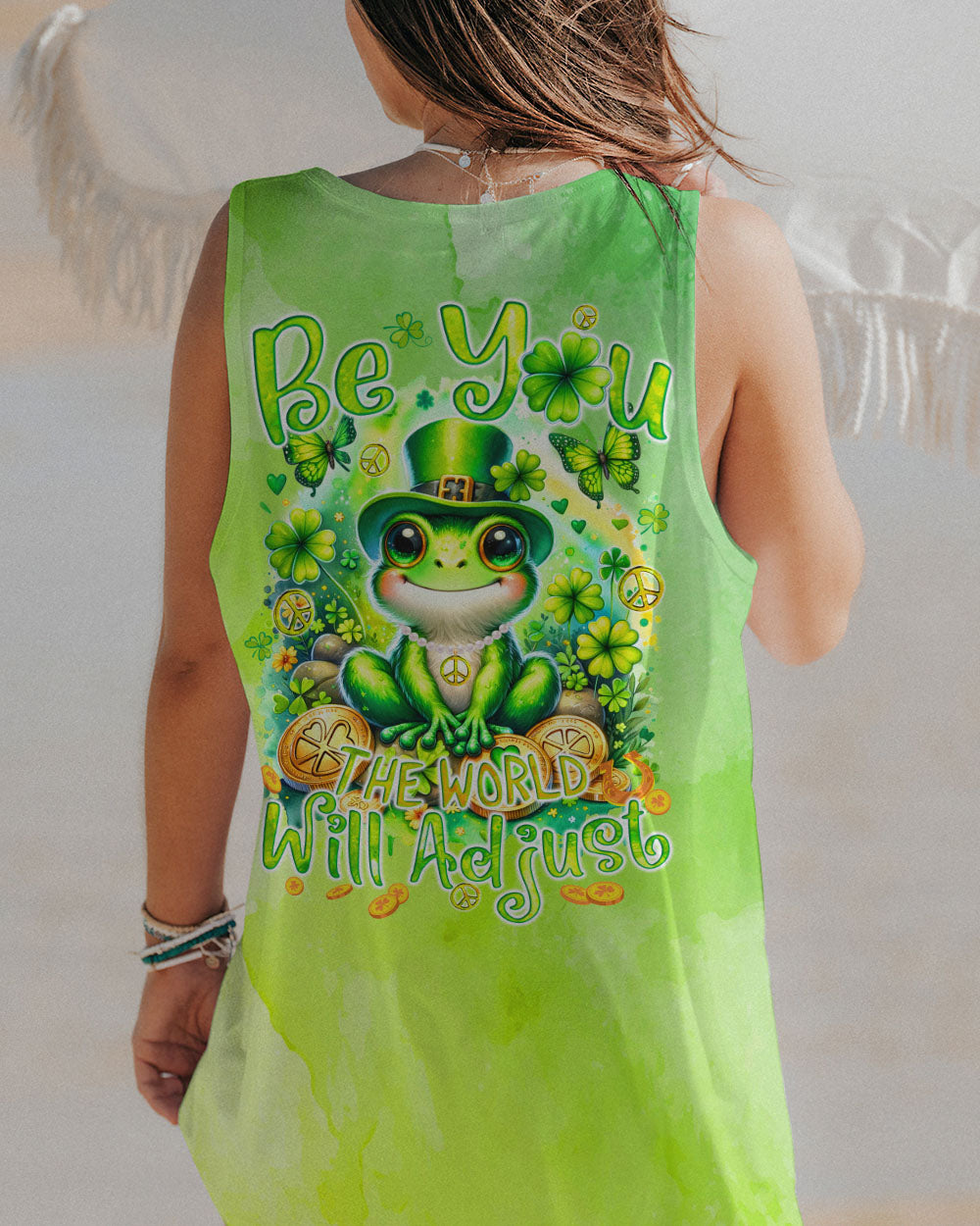 BE YOU THE WORLD WILL ADJUST FROG PATRICK'S DAY ALL OVER PRINT - TYQY0401243