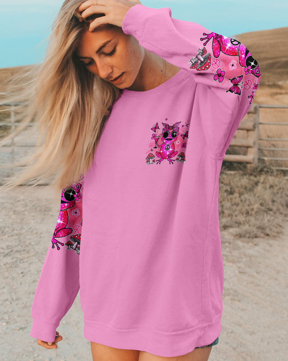 PRETTY IN PINK FROG ALL OVER PRINT - TYQY0407245