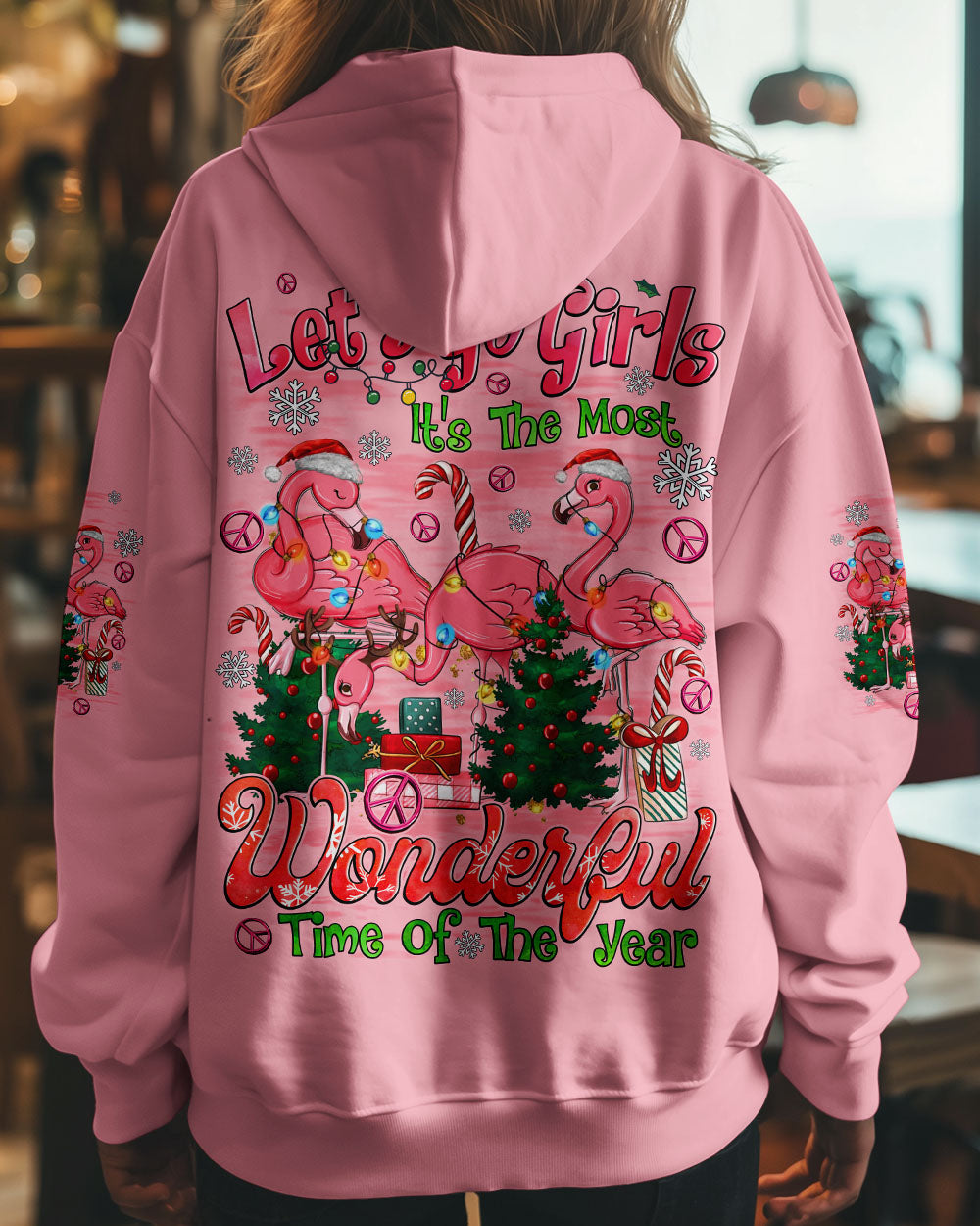 LET'S GO GIRLS FLAMINGOS CHRISTMAS ALL OVER PRINT - TYQY0411243