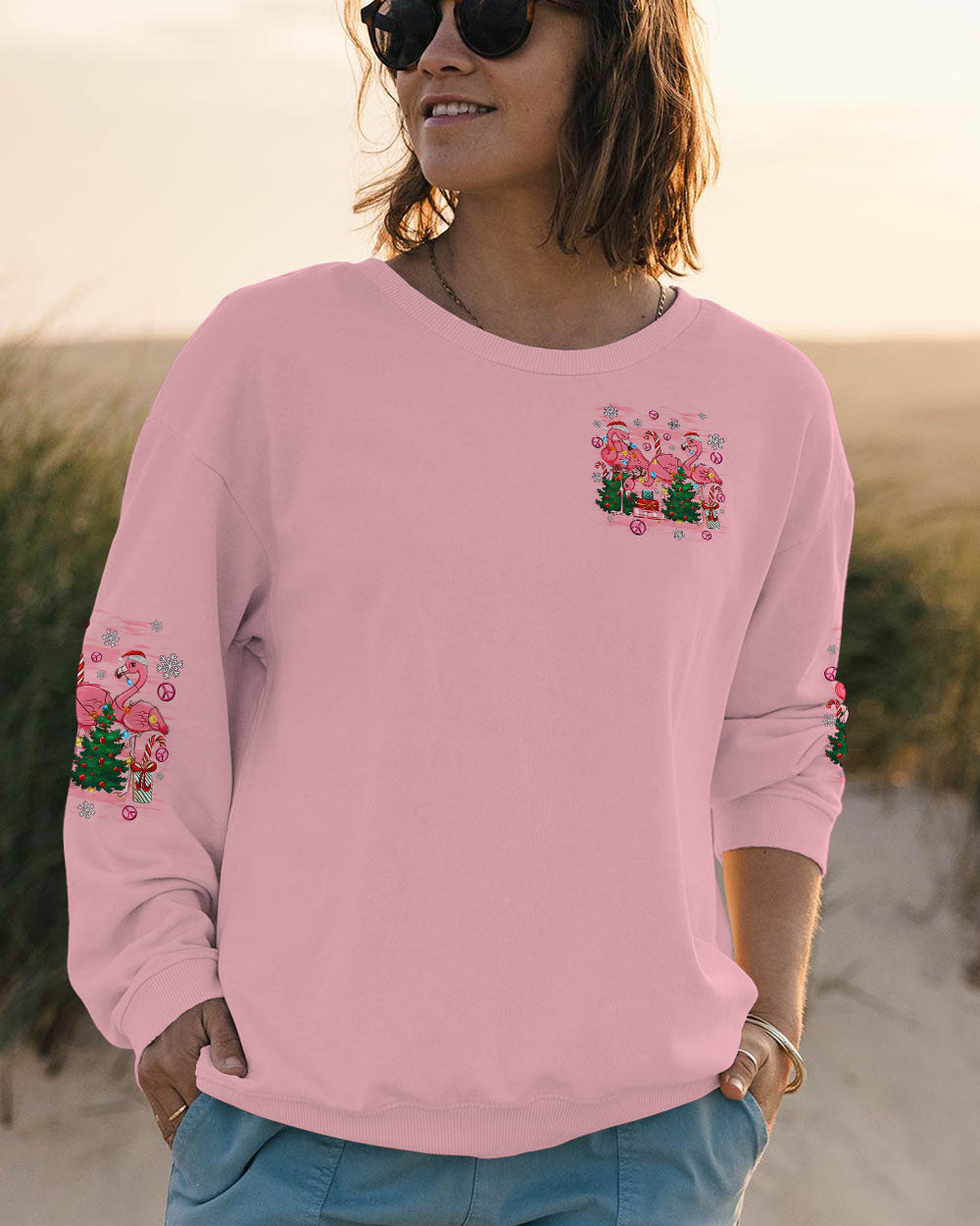 LET'S GO GIRLS FLAMINGOS CHRISTMAS ALL OVER PRINT - TYQY0411243