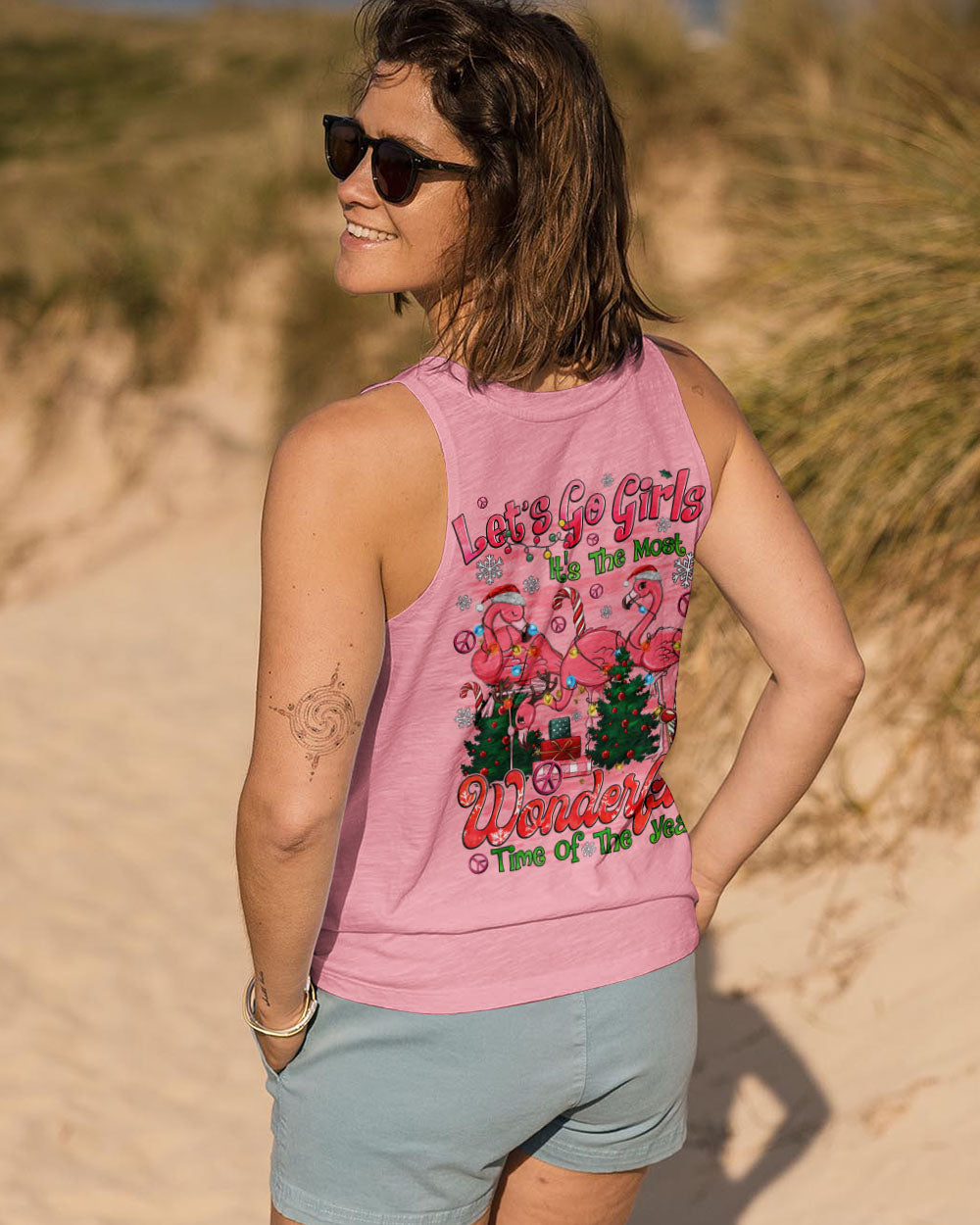 LET'S GO GIRLS FLAMINGOS CHRISTMAS ALL OVER PRINT - TYQY0411243