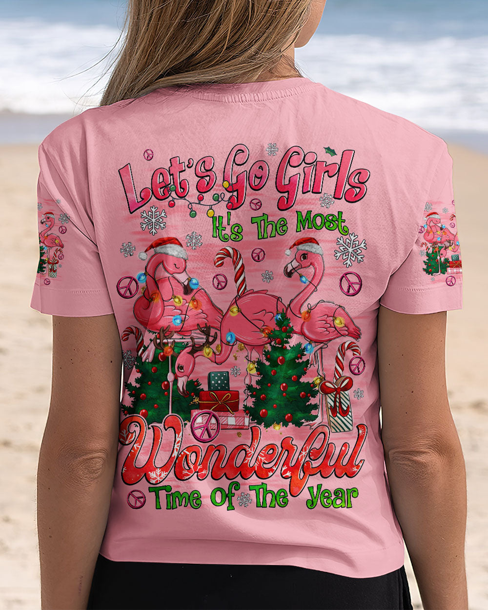 LET'S GO GIRLS FLAMINGOS CHRISTMAS ALL OVER PRINT - TYQY0411243