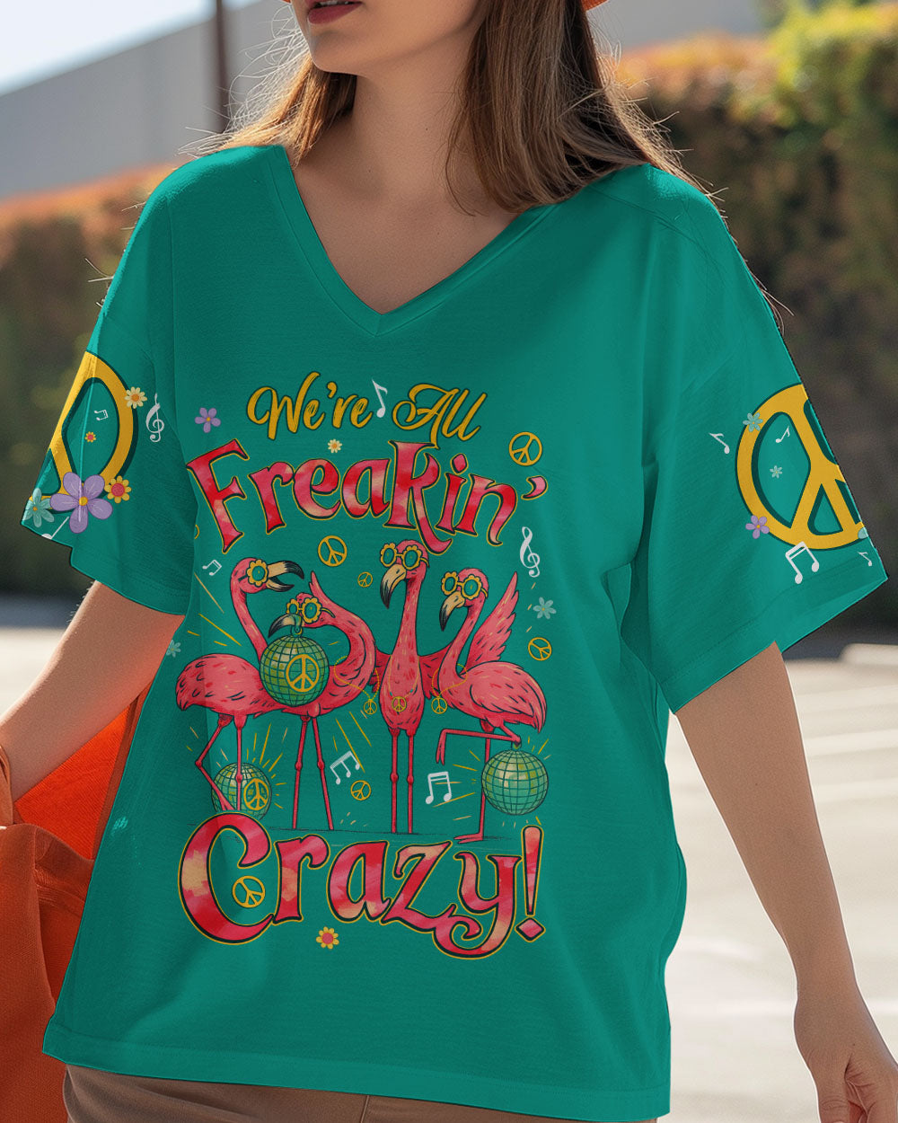 WE'RE ALL FREAKIN' CRAZY FLAMINGO ALL OVER PRINT - TYQY0505253