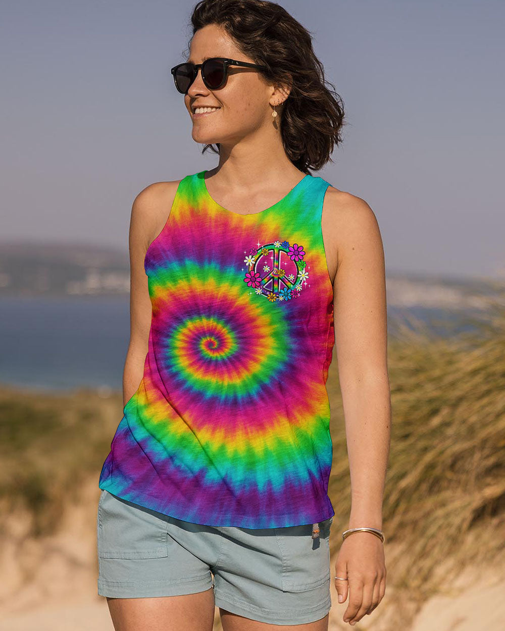 DON'T WORRY BEE HAPPY TIE DYE ALL OVER PRINT - TYQY0506254