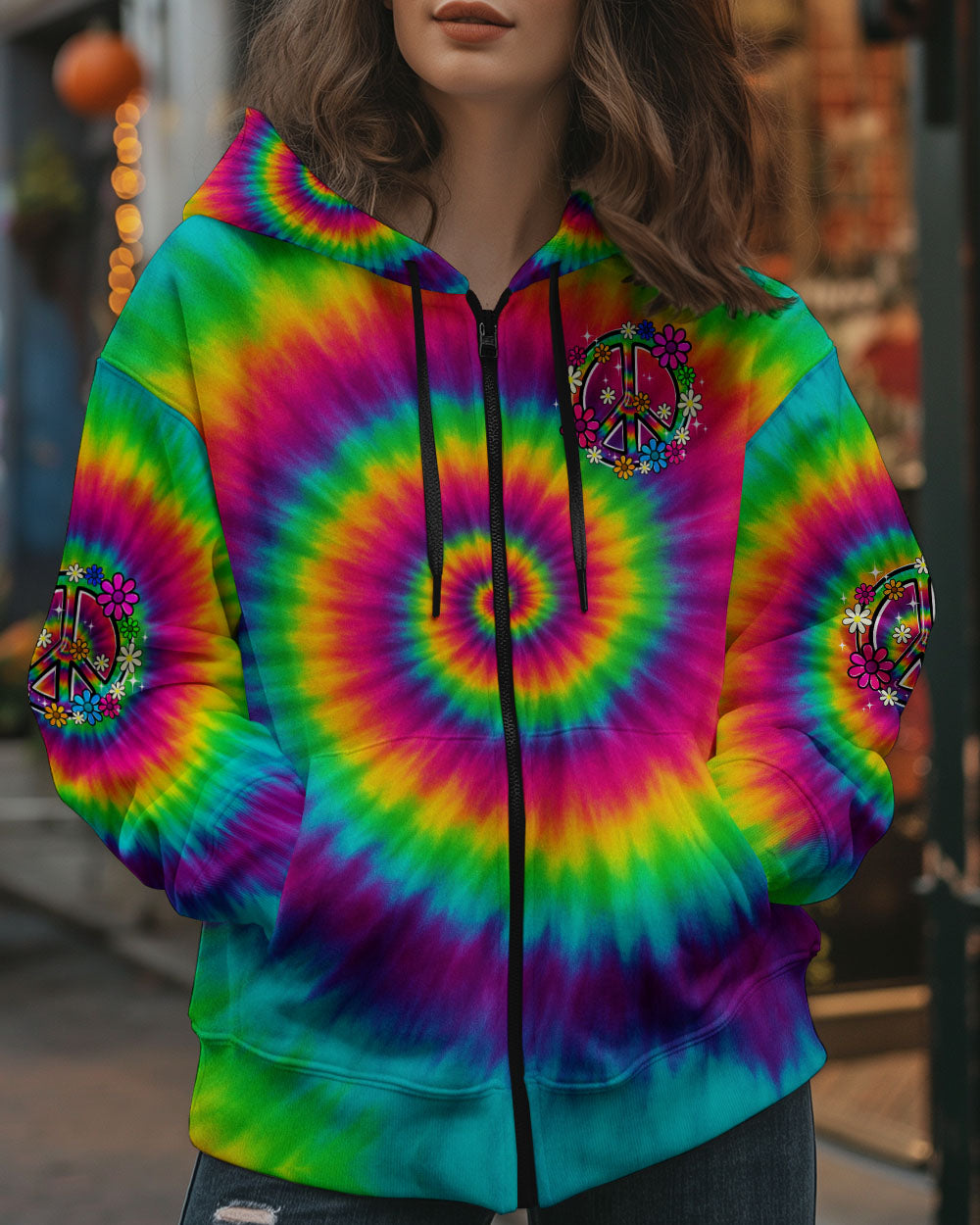 DON'T WORRY BEE HAPPY TIE DYE ALL OVER PRINT - TYQY0506254