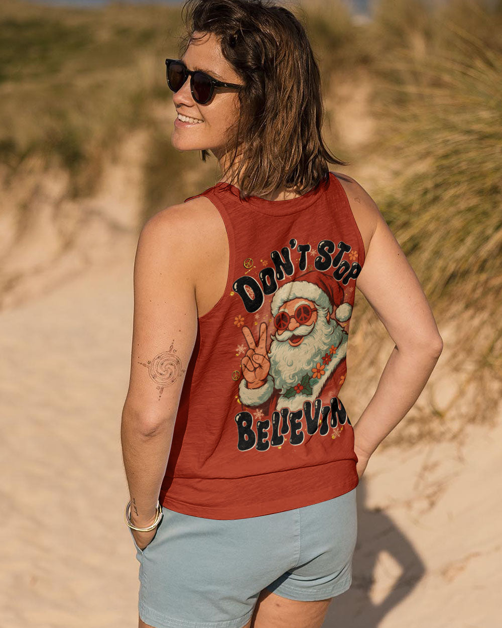 DON'T STOP BELIEVING SANTA CHRISTMAS ALL OVER PRINT - TYQY0511251