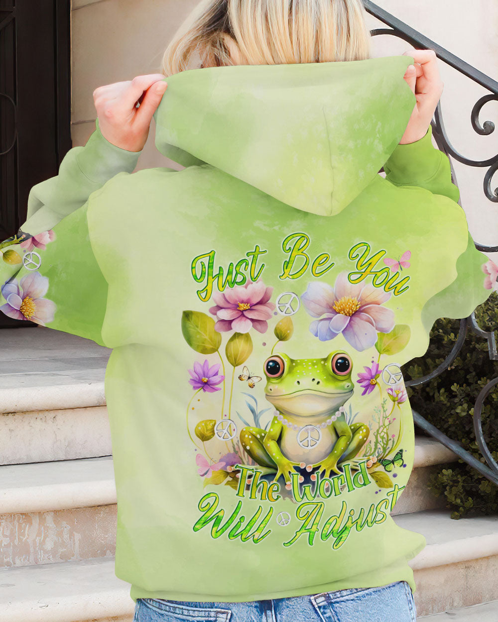 JUST BE YOU THE WORLD WILL ADJUST FROG ALL OVER PRINT - TYQY0512233
