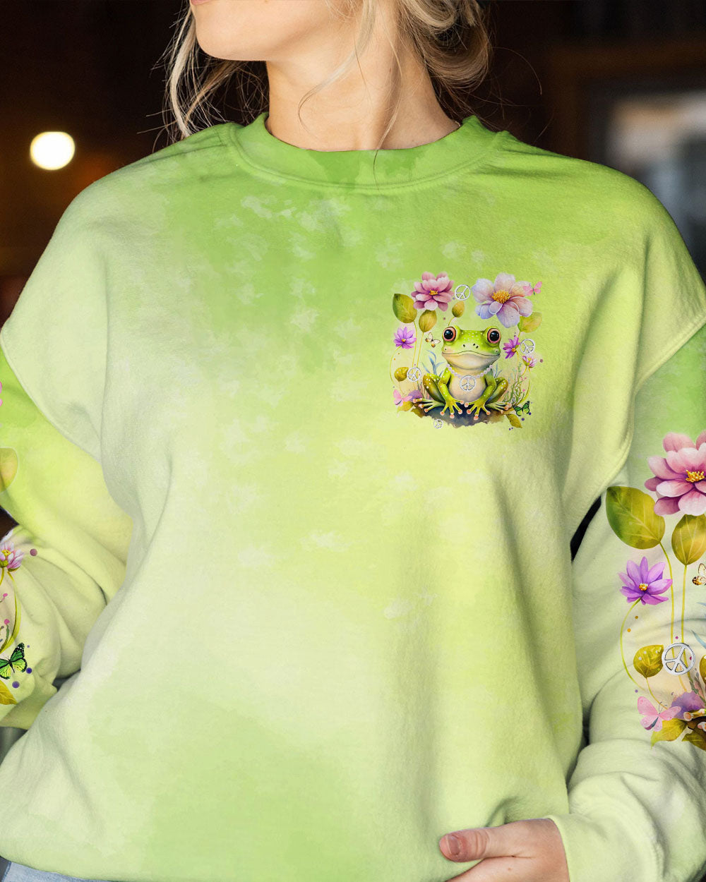 JUST BE YOU THE WORLD WILL ADJUST FROG ALL OVER PRINT - TYQY0512233